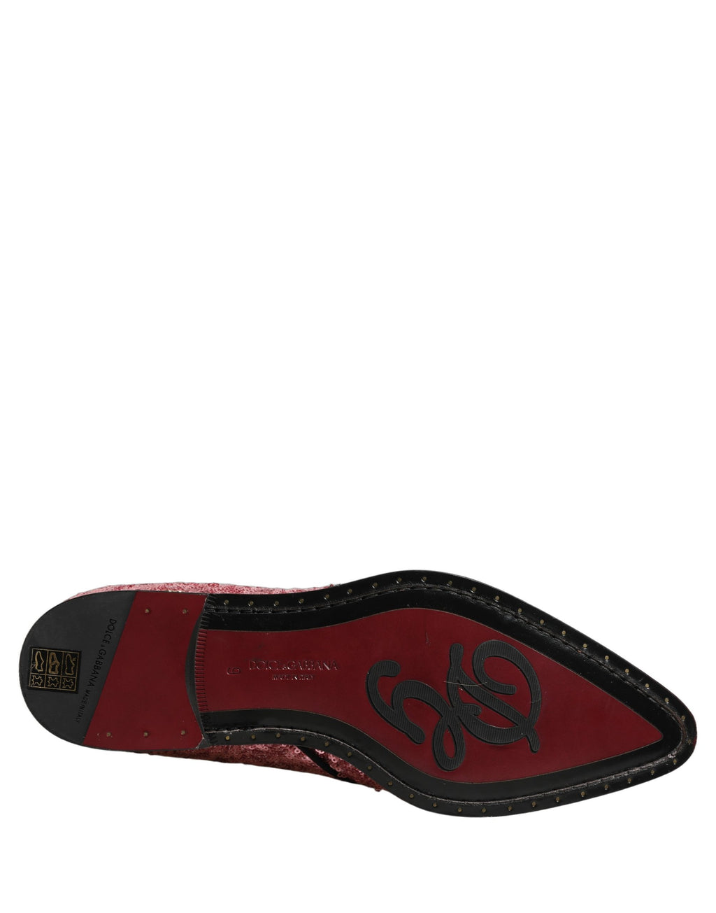 Chaussures habillées derby homme Dolce & Gabbana ornées de sequins roses