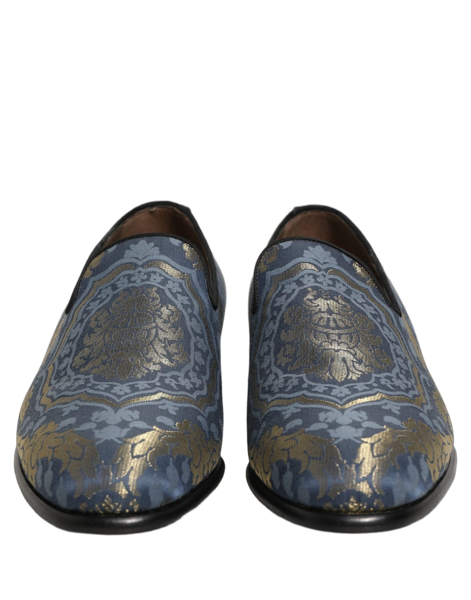 Chaussures Loafers Dolce & Gabbana en Brocart Floral Bleu