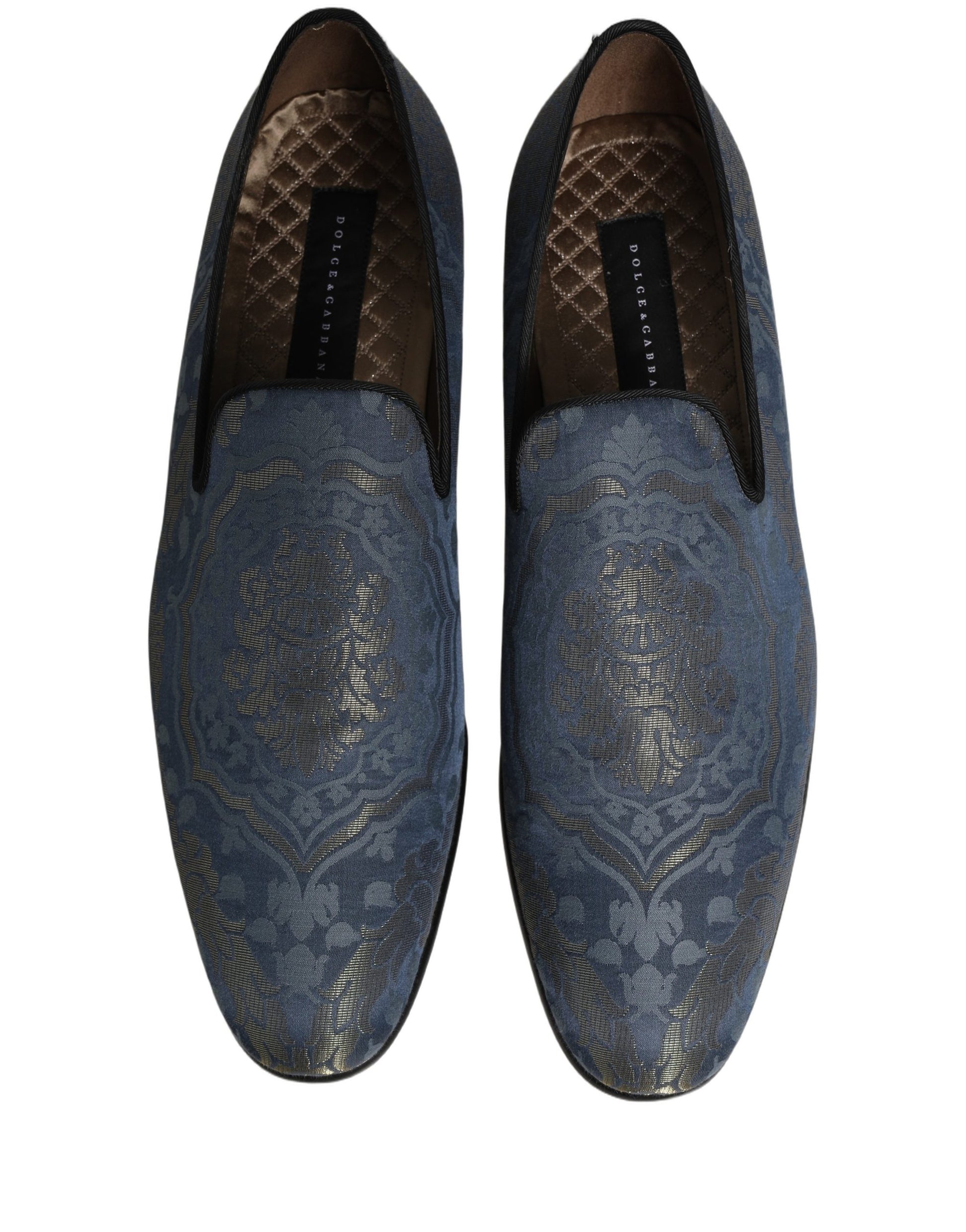 Chaussures Loafers Dolce & Gabbana en Brocart Floral Bleu