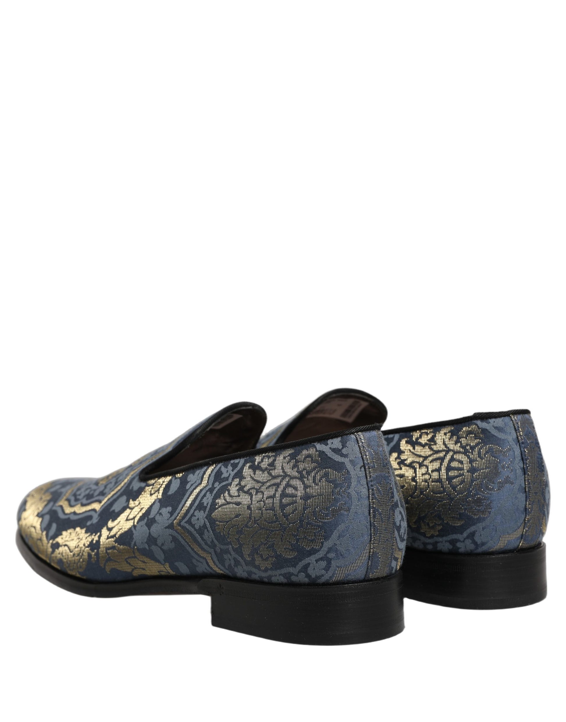 Chaussures Loafers Dolce & Gabbana en Brocart Floral Bleu