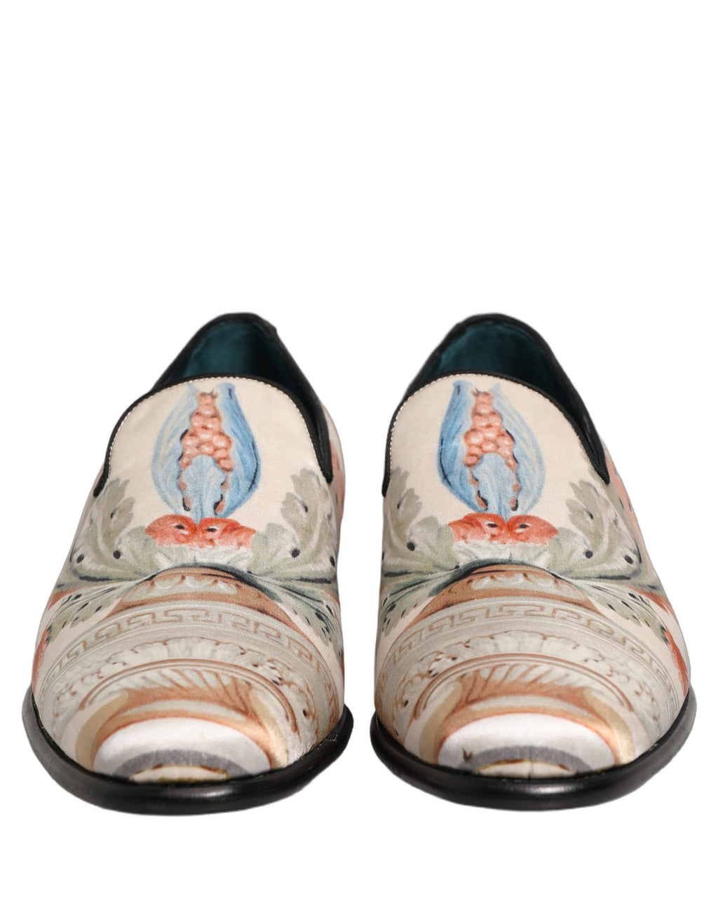 Chaussures Loafers Dolce & Gabbana Blanc Floral Vase Robe à Enfiler