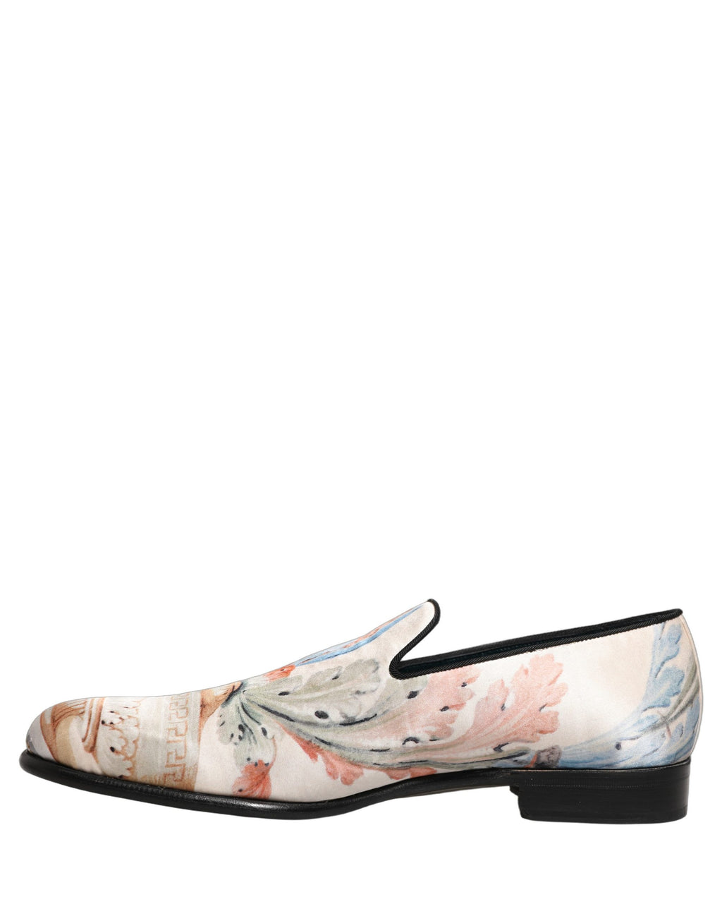 Chaussures Loafers Dolce & Gabbana Blanc Floral Vase Robe à Enfiler