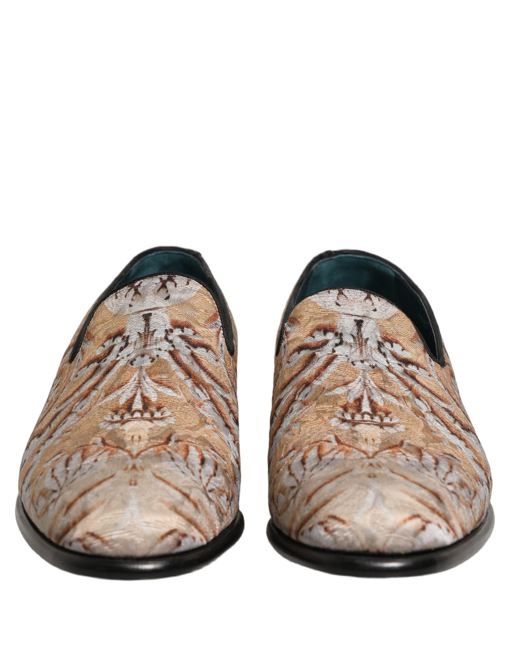 Chaussures Mocassins Homme Dolce & Gabbana Brocart Doré Baroque