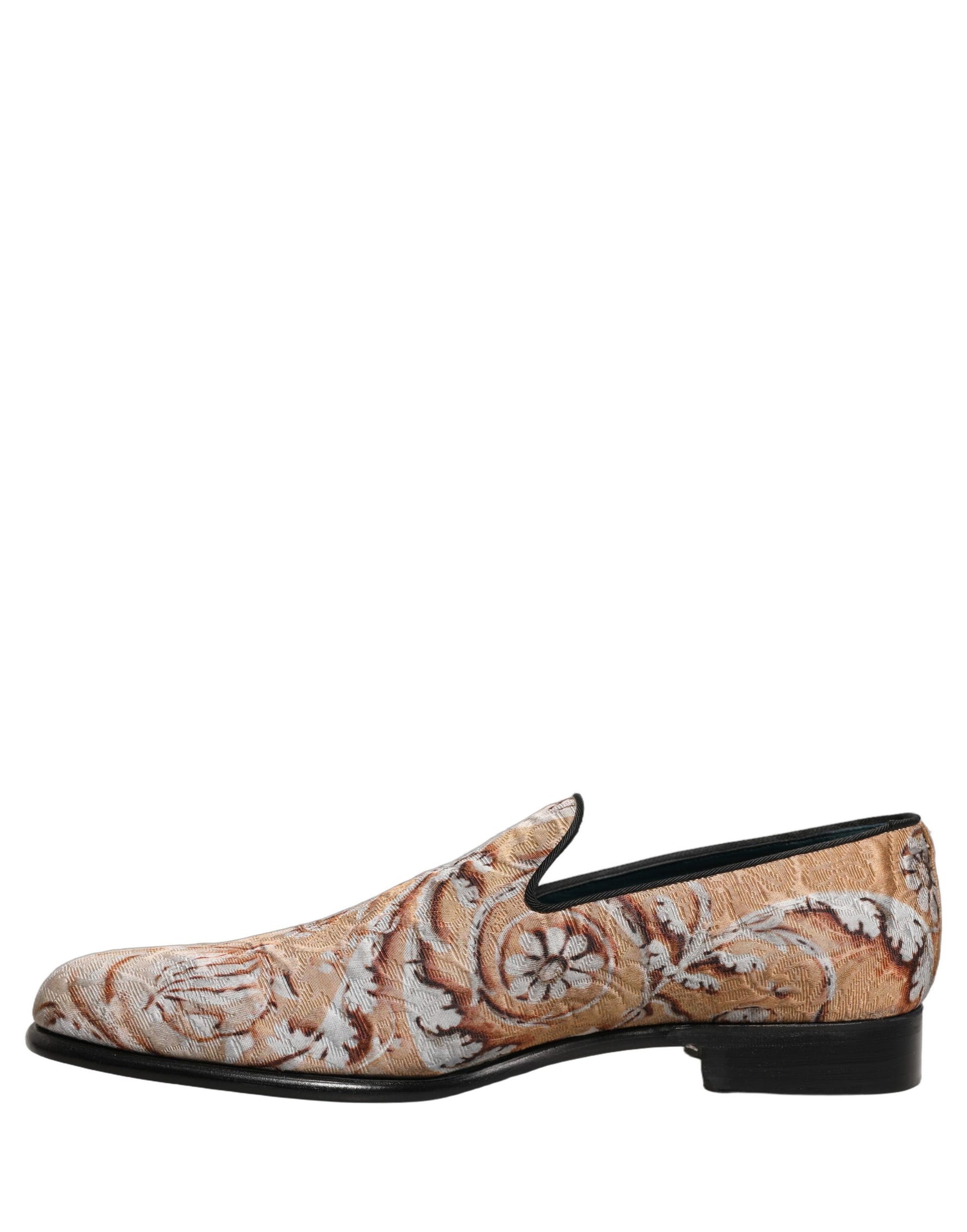 Chaussures Mocassins Homme Dolce & Gabbana Brocart Doré Baroque