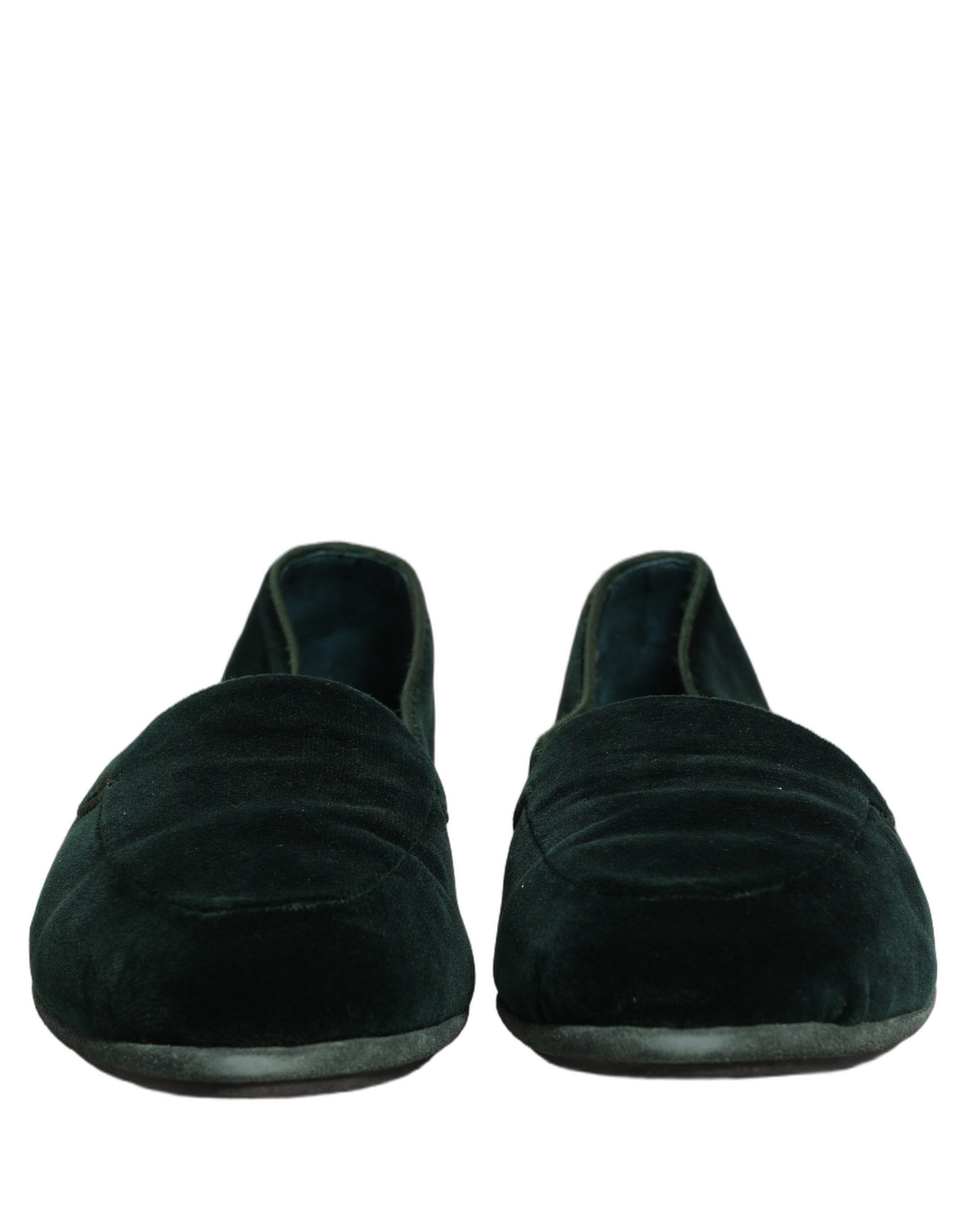 Chaussures mocassins plates à enfiler en velours vert Dolce & Gabbana pour hommes