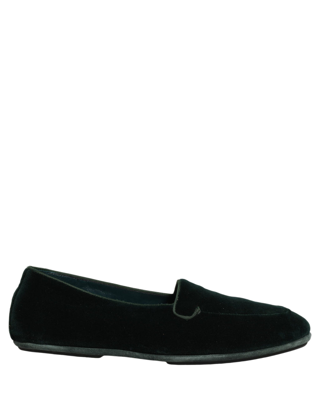Chaussures mocassins plates à enfiler en velours vert Dolce & Gabbana pour hommes