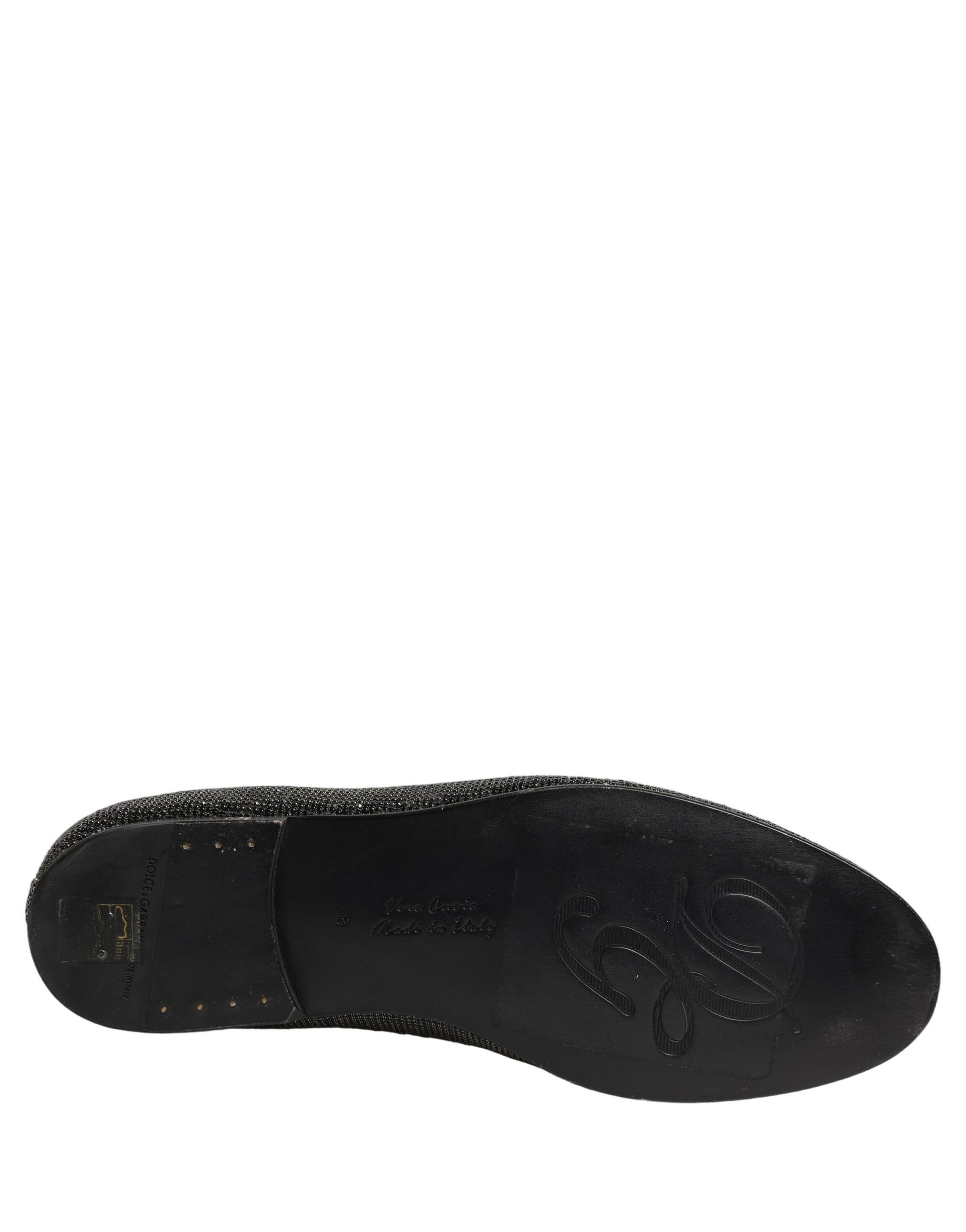 Chaussures Mocassins Homme Dolce & Gabbana Noirs Ornés de Cristaux