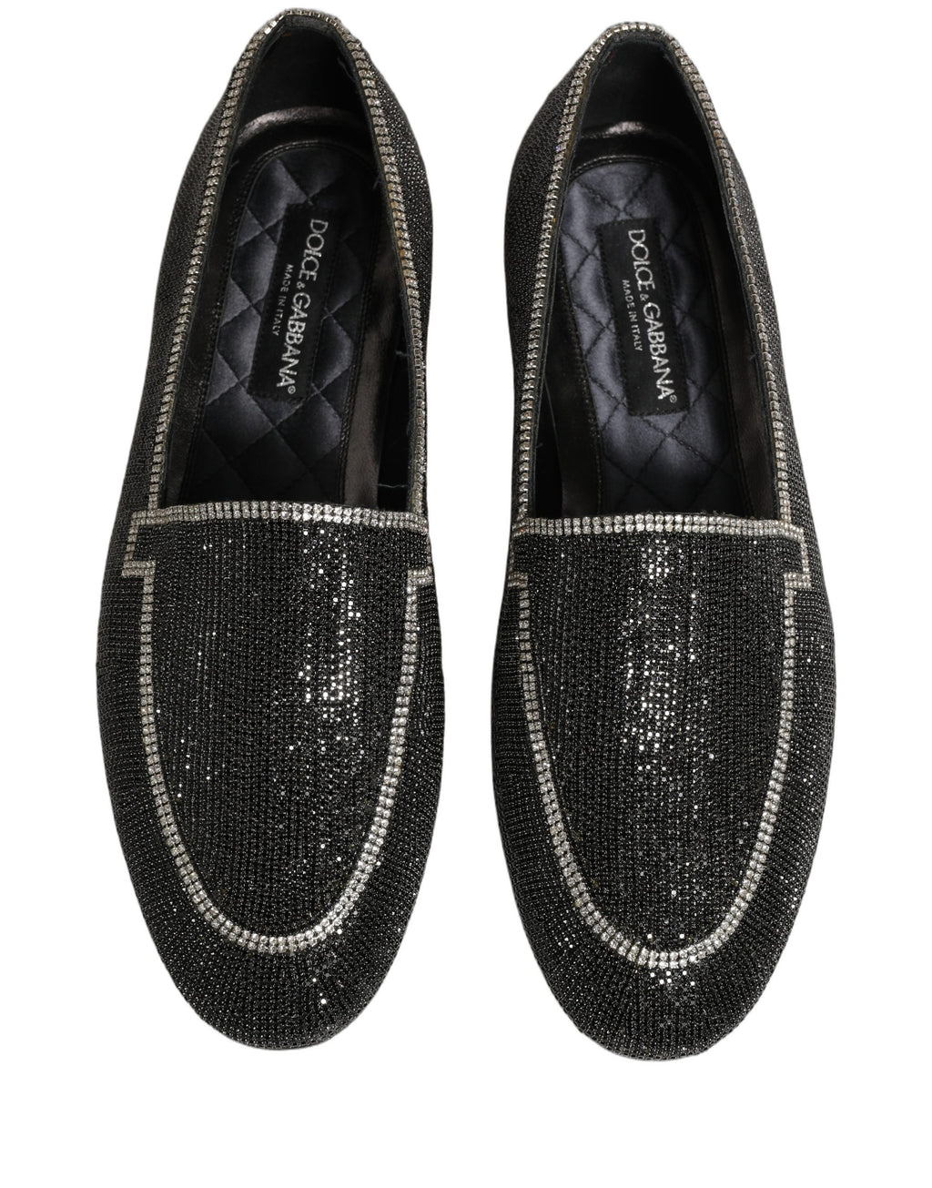 Chaussures Mocassins Homme Dolce & Gabbana Noirs Ornés de Cristaux