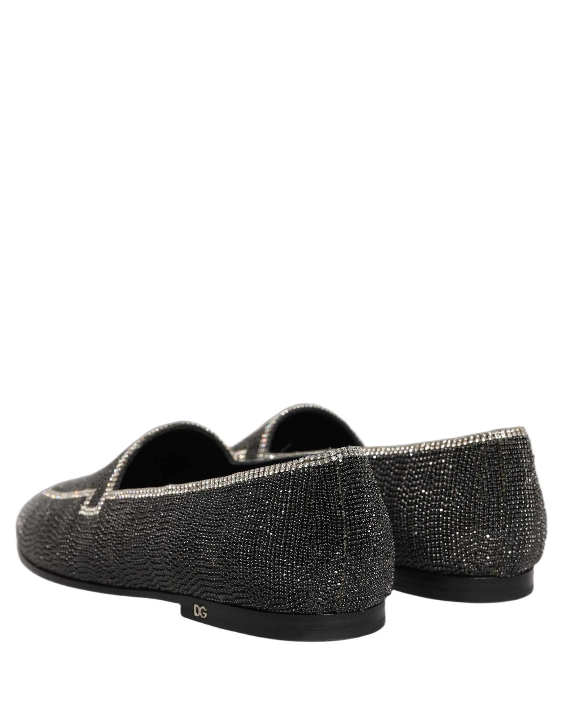 Chaussures Mocassins Homme Dolce & Gabbana Noirs Ornés de Cristaux