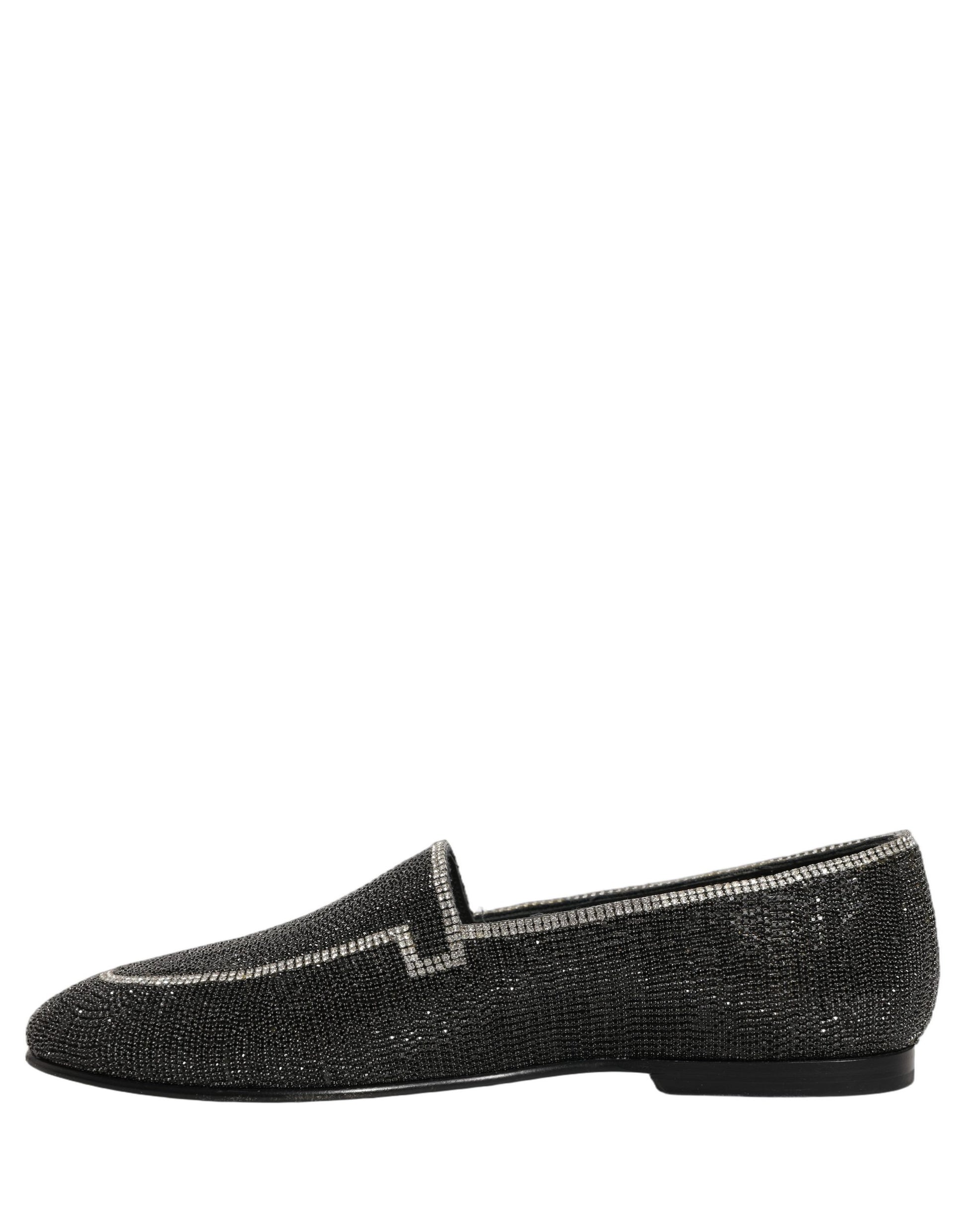 Chaussures Mocassins Homme Dolce & Gabbana Noirs Ornés de Cristaux