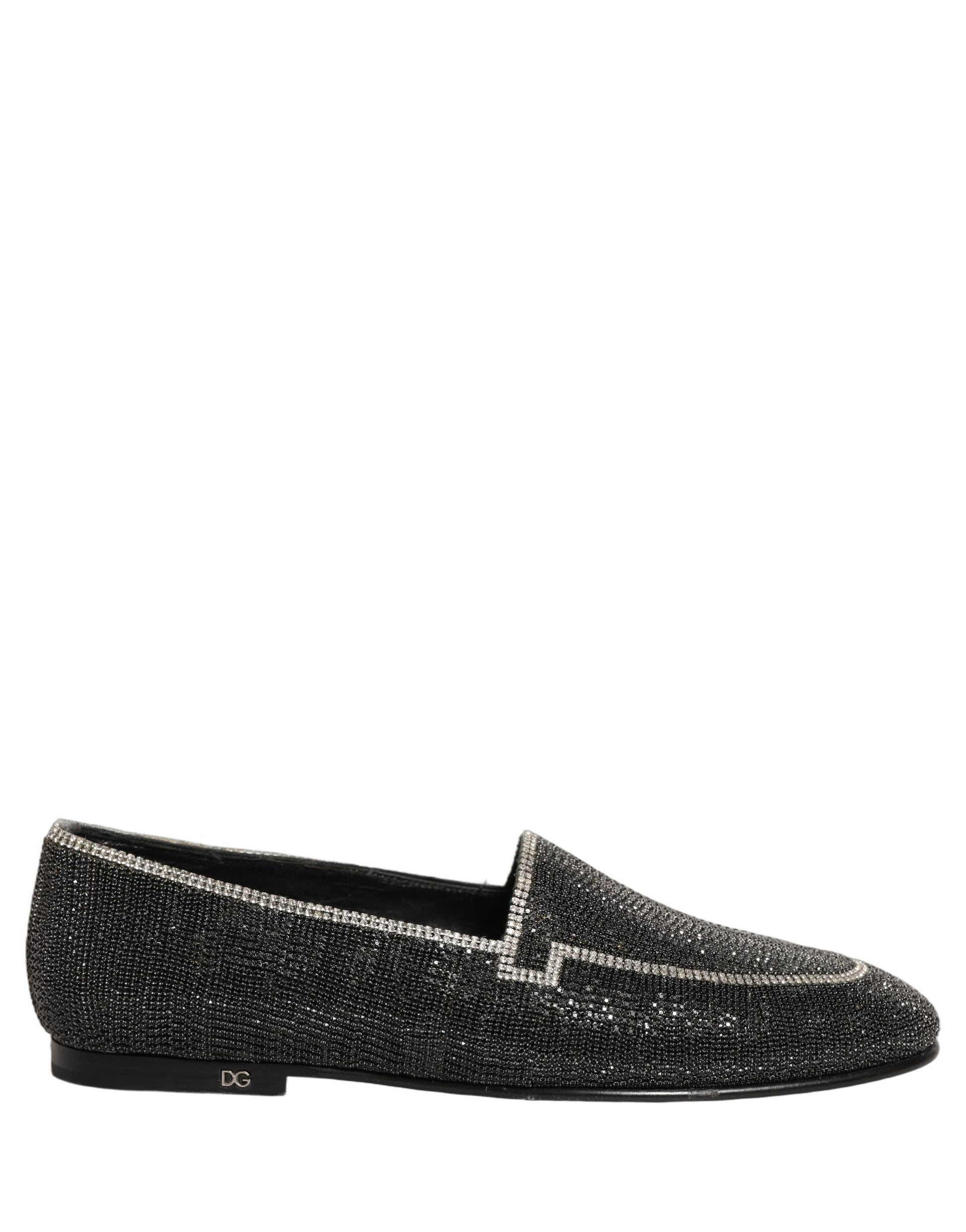 Chaussures Mocassins Homme Dolce & Gabbana Noirs Ornés de Cristaux