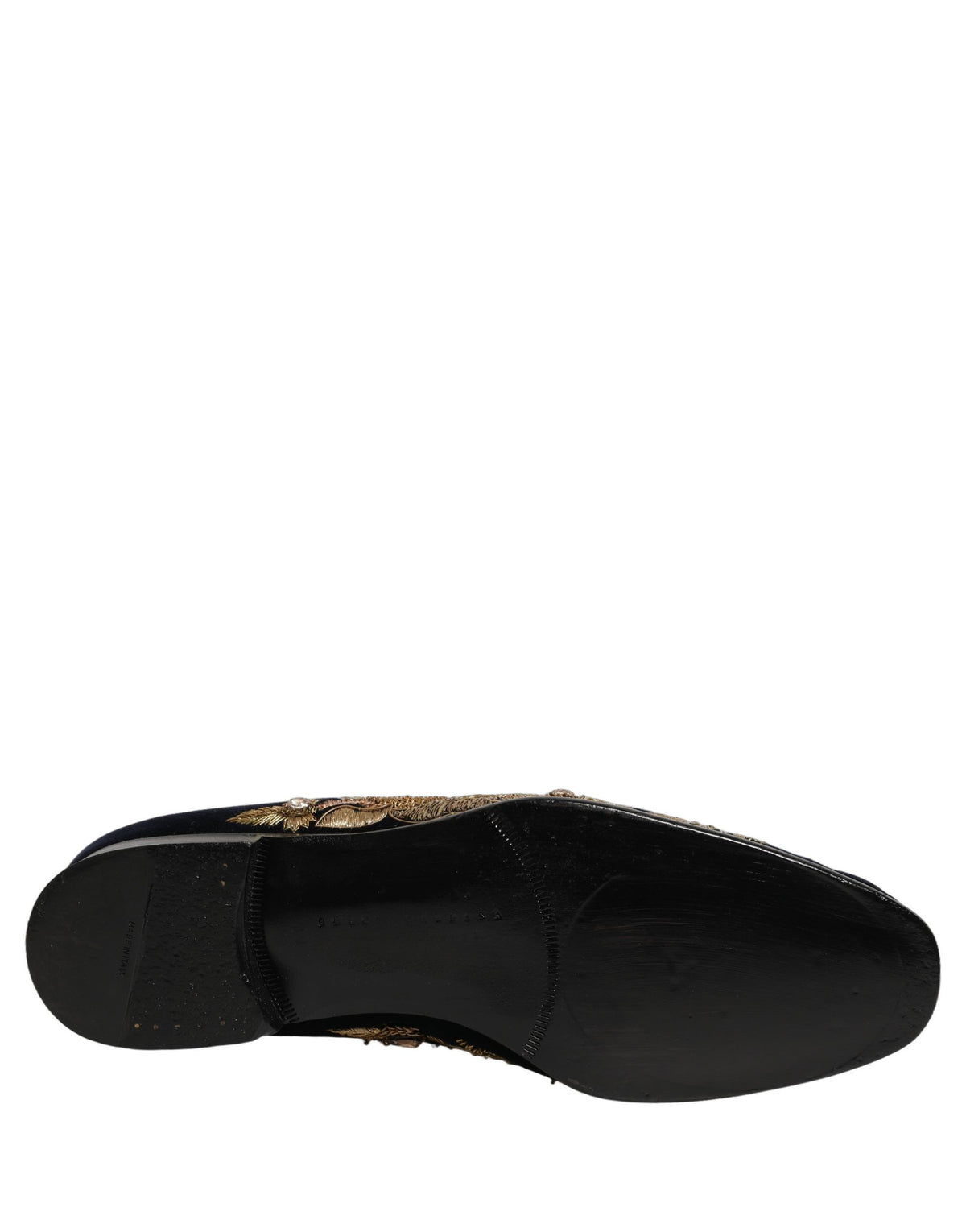 Chaussures mocassins Dolce & Gabbana noires à broderies dorées