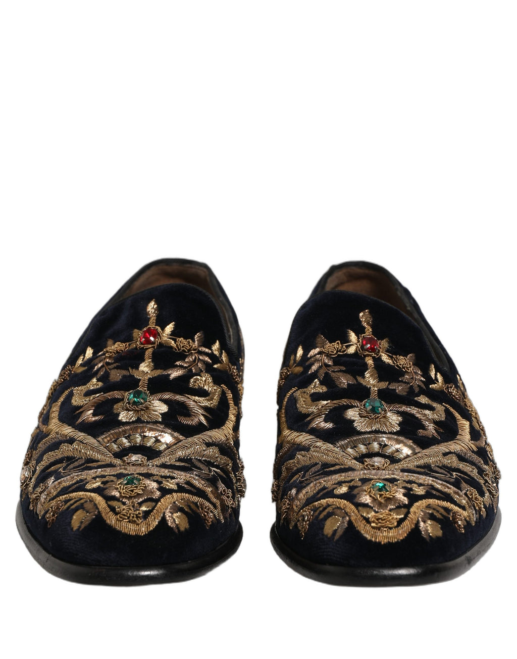 Chaussures Mocassins Dolce & Gabbana en Velours Noir Orné