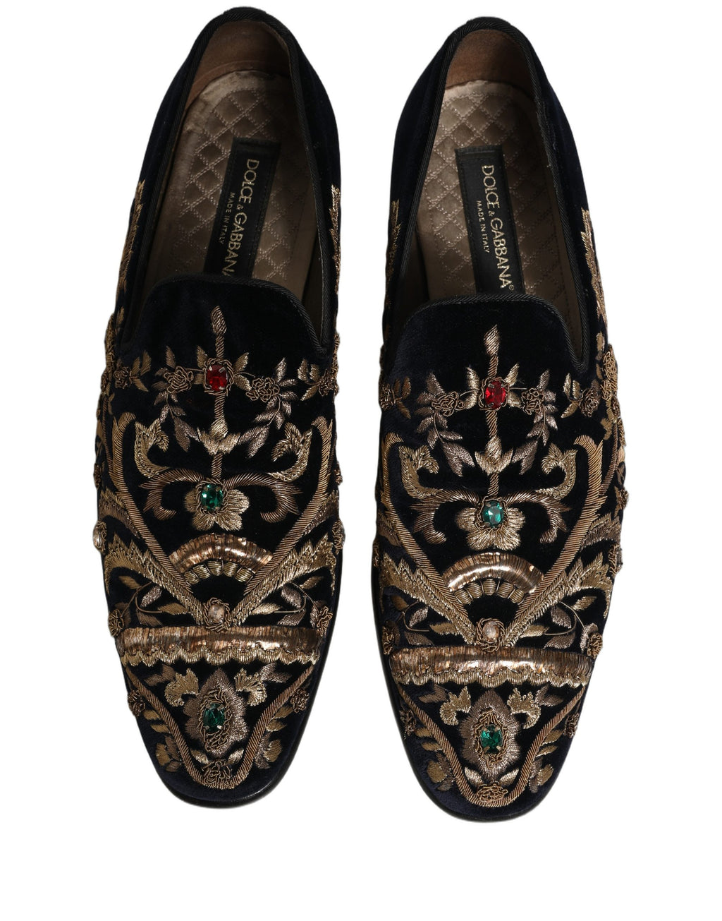 Chaussures Mocassins Dolce & Gabbana en Velours Noir Orné