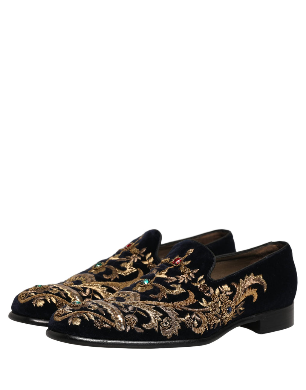 Chaussures Mocassins Dolce & Gabbana en Velours Noir Orné
