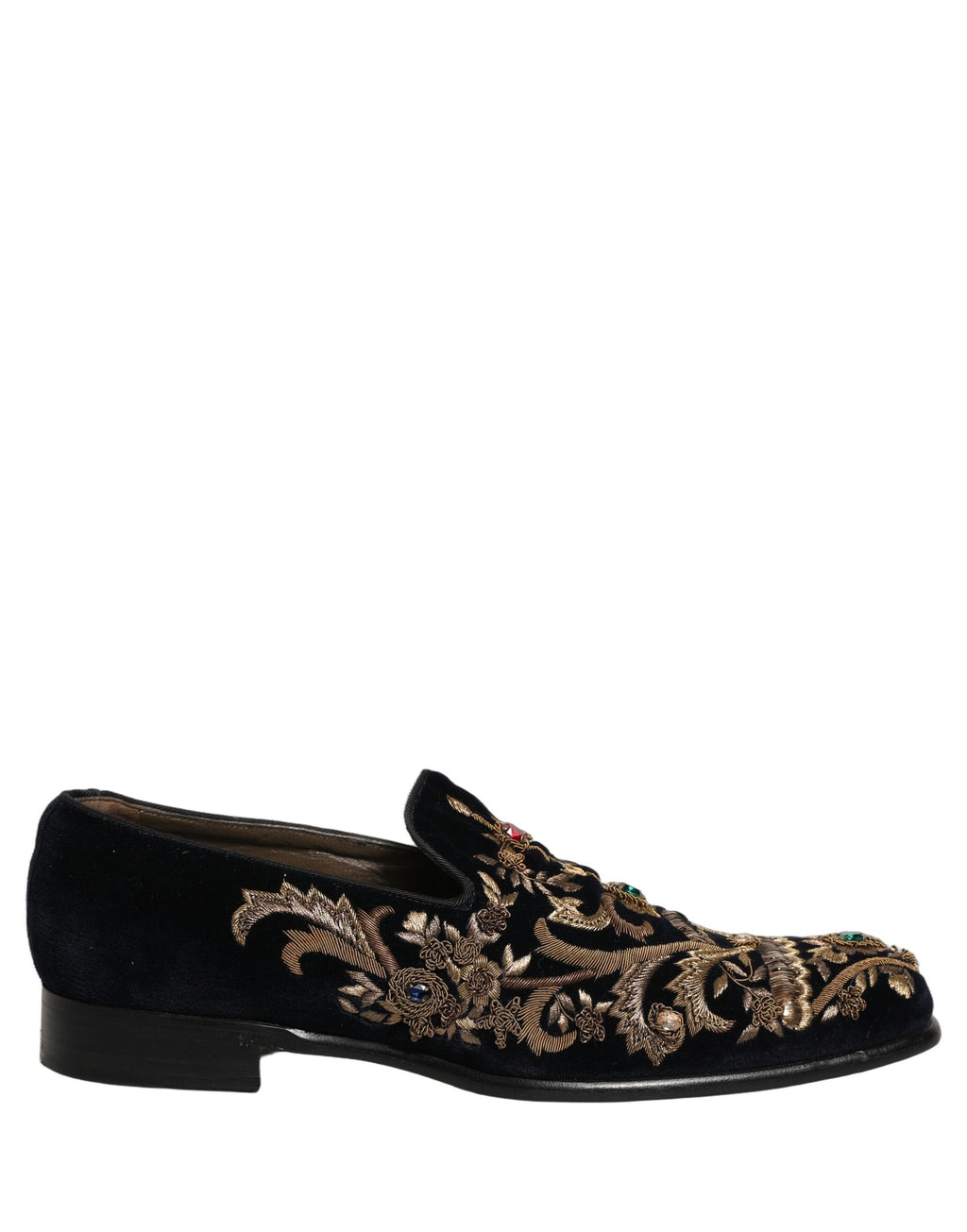 Chaussures Mocassins Dolce & Gabbana en Velours Noir Orné