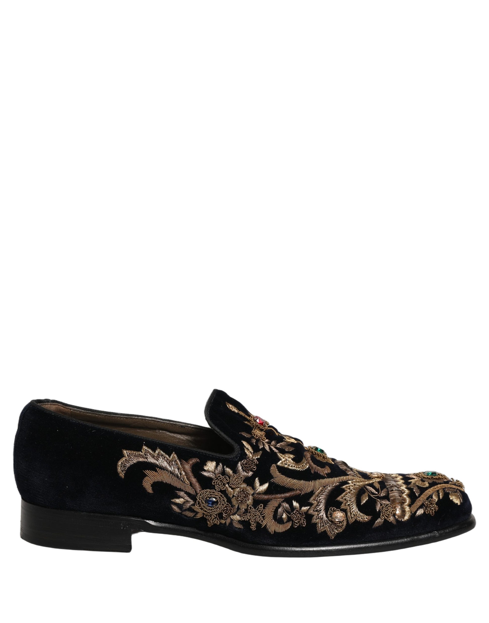 Chaussures Mocassins Dolce & Gabbana en Velours Noir Orné