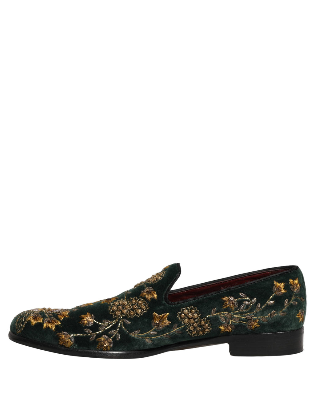 Chaussures mocassins Dolce & Gabbana brodées fleuries vertes