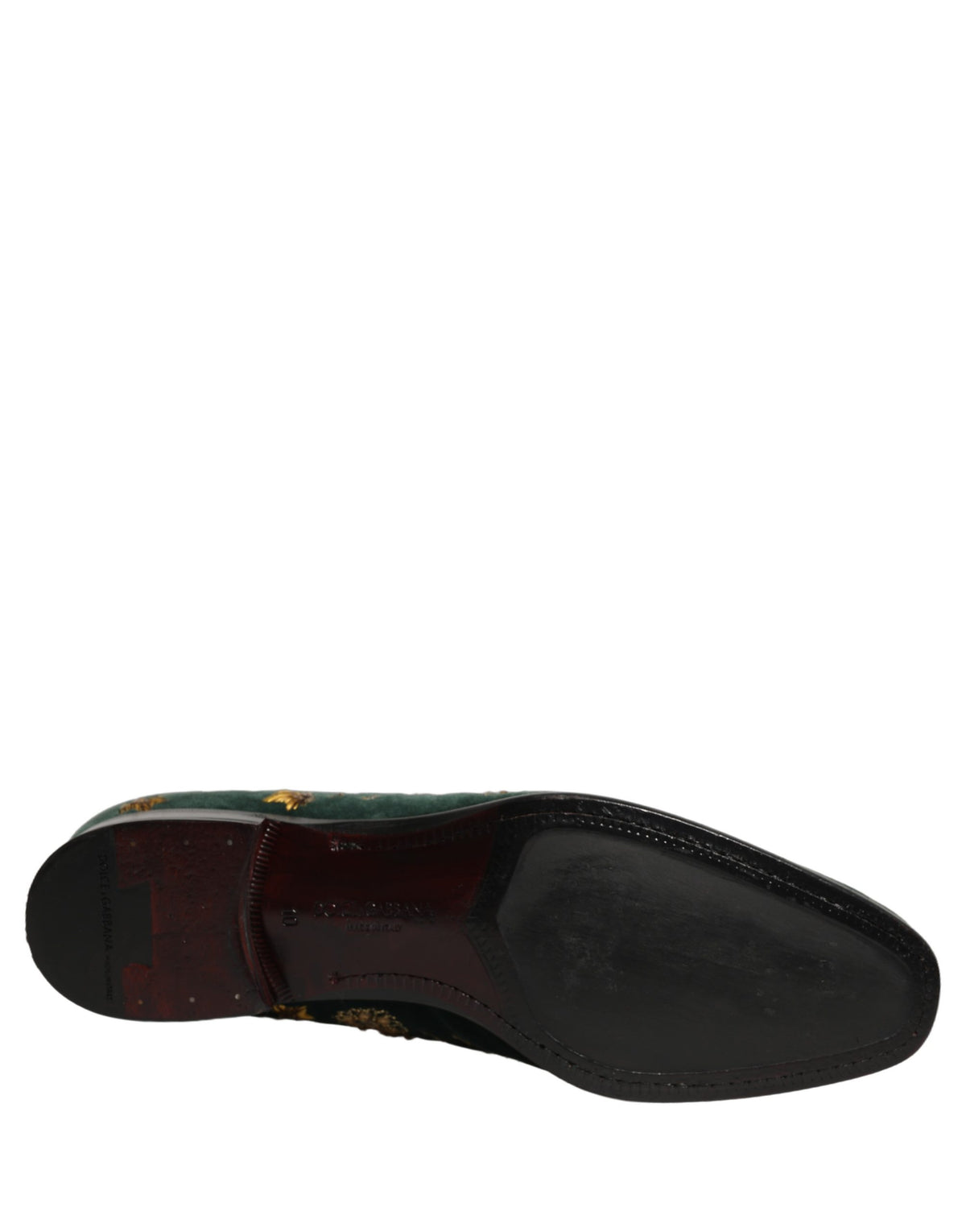 Chaussures mocassins Dolce & Gabbana brodées fleuries vertes