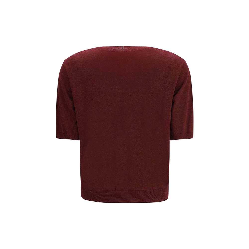 T-shirt Max Mara bordeaux en laine Oves Aries