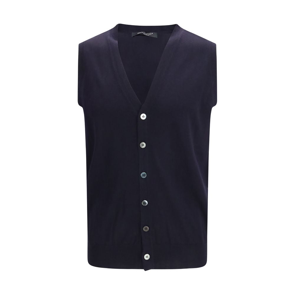 Aragona Cashmere Laine Bleue Oves Aries Pull Sans Manches