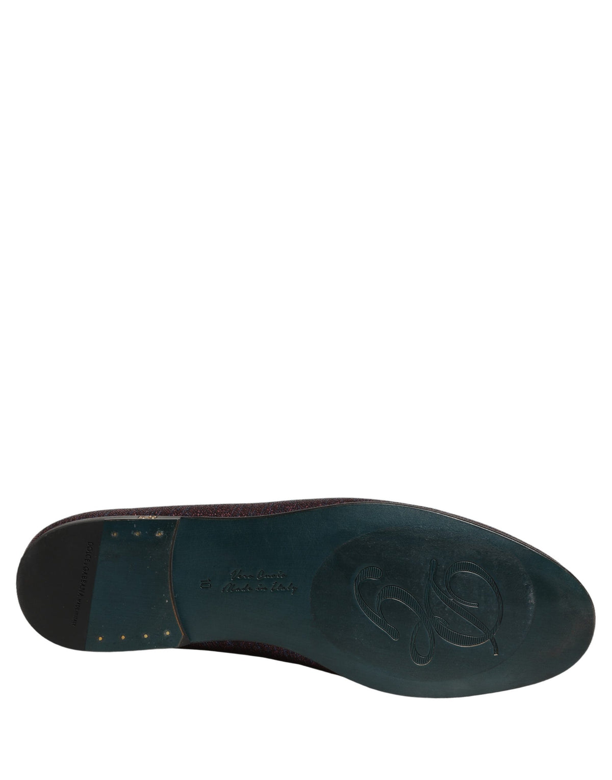 Chaussures mocassins Dolce & Gabbana bordeaux à paillettes en lurex et logo