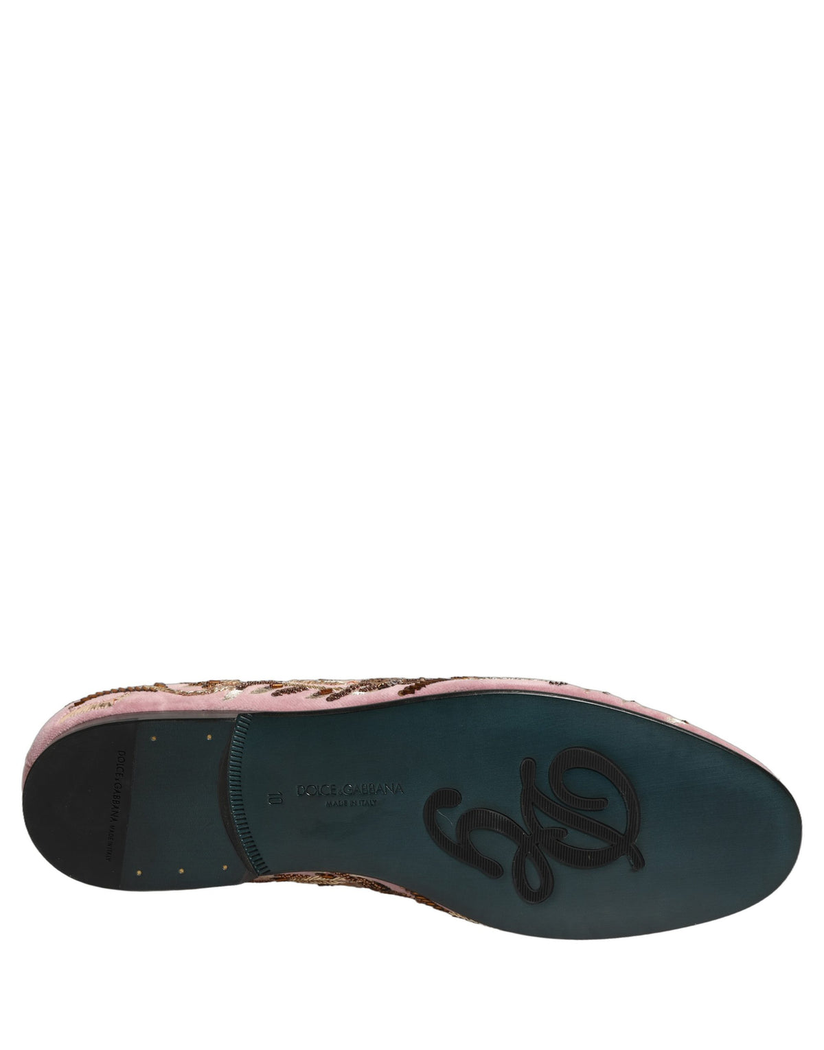 Chaussures Mocassins Dolce & Gabbana en Velours Rose Brodés Floraux
