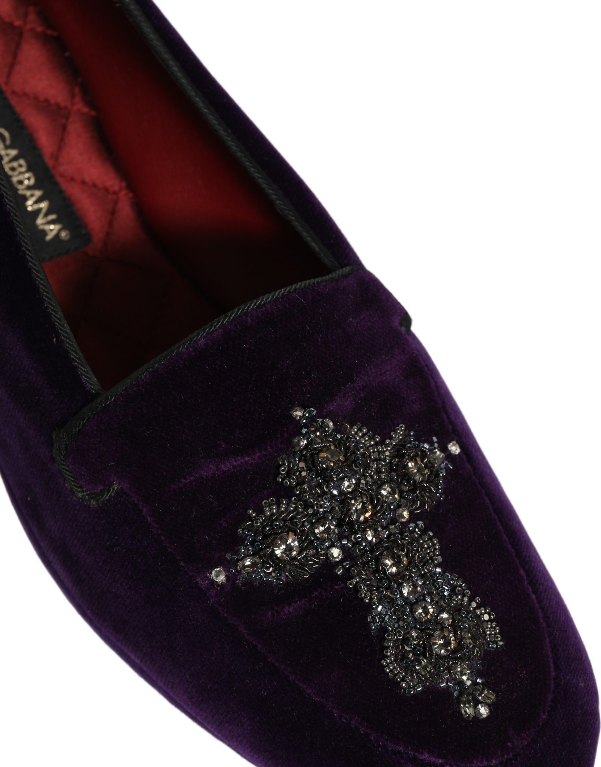 Mocassins Dolce & Gabbana en suède violet orné
