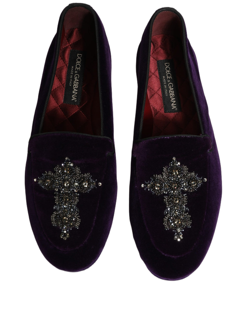 Mocassins Dolce & Gabbana en suède violet orné
