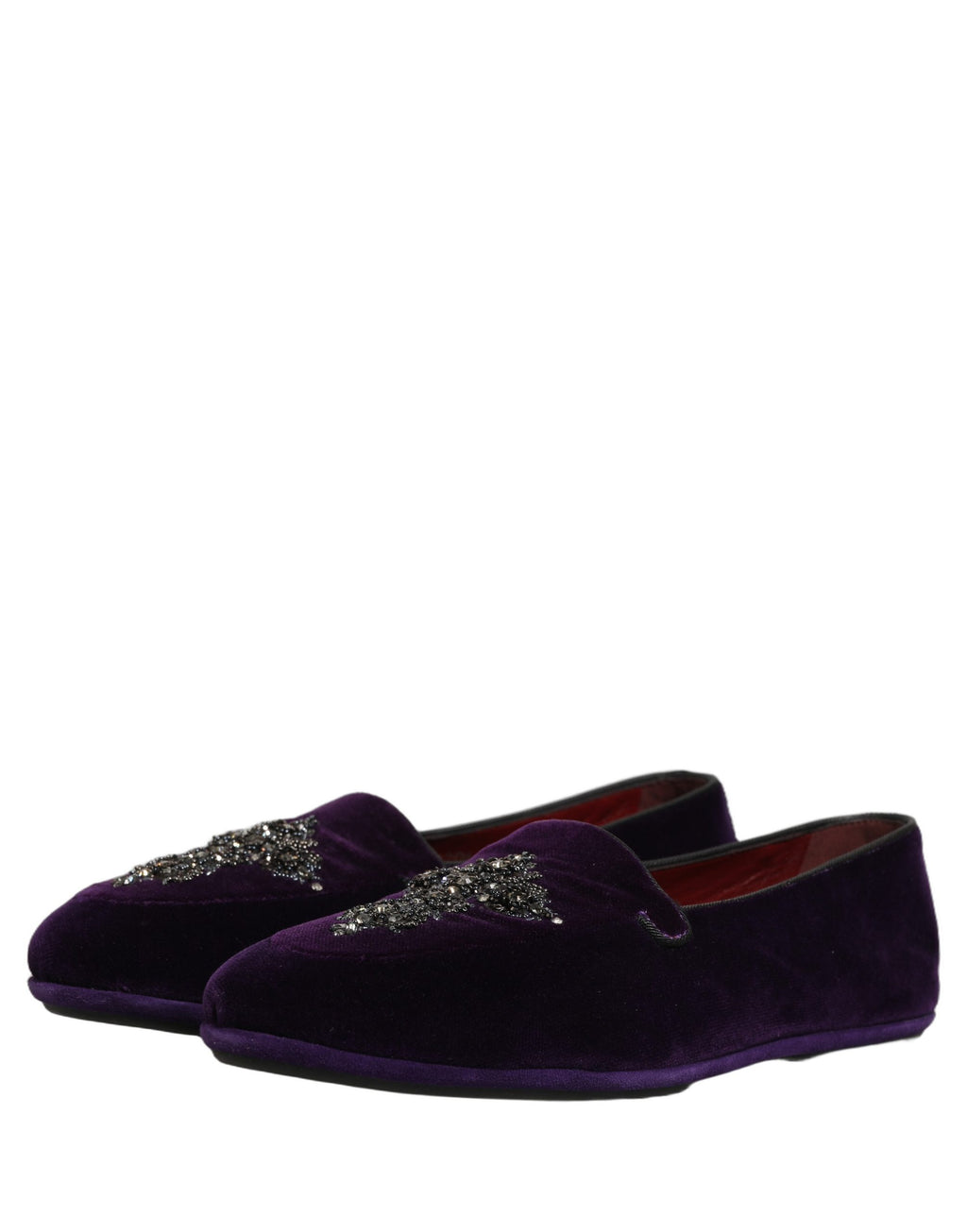 Mocassins Dolce & Gabbana en suède violet orné
