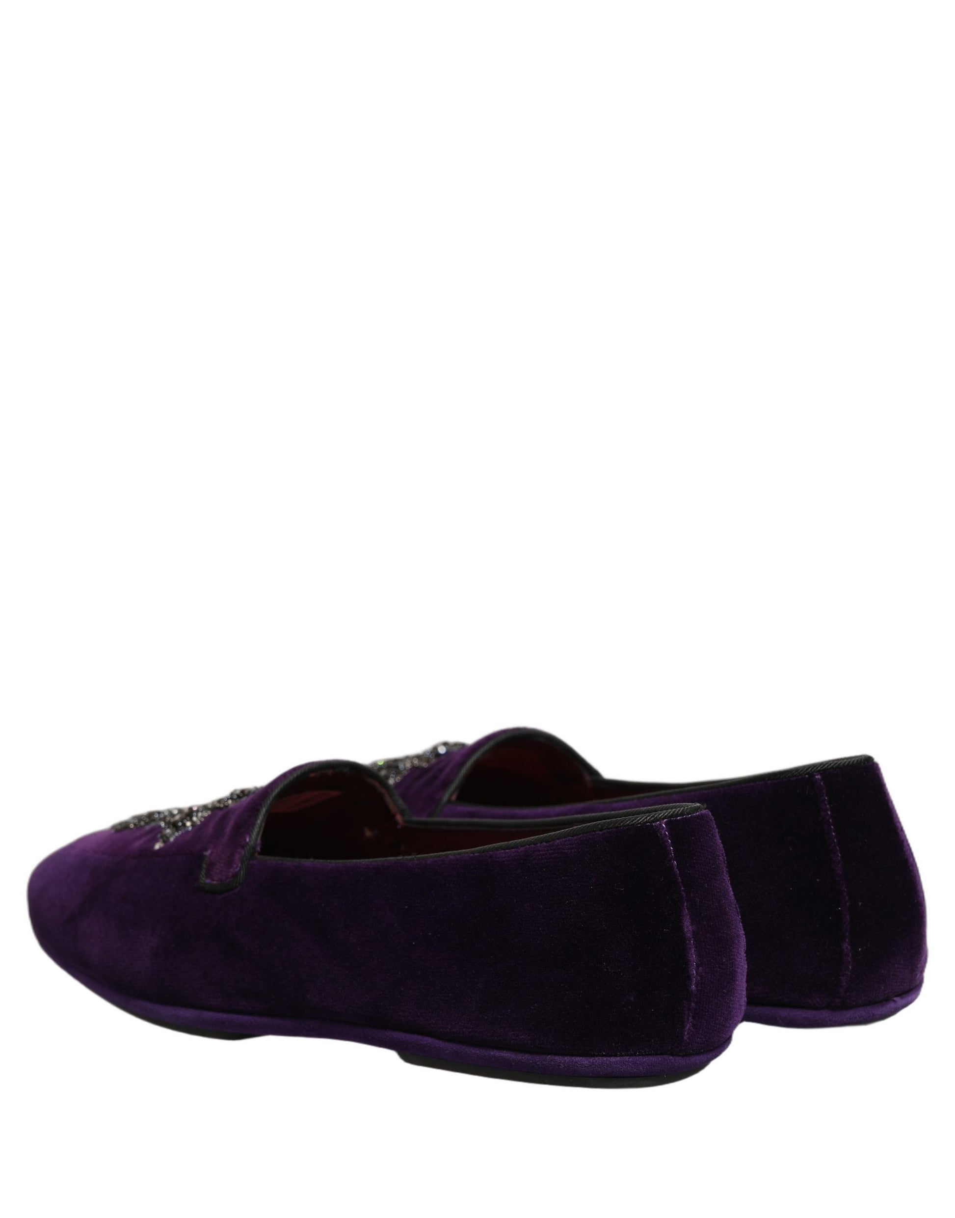 Mocassins Dolce & Gabbana en suède violet orné