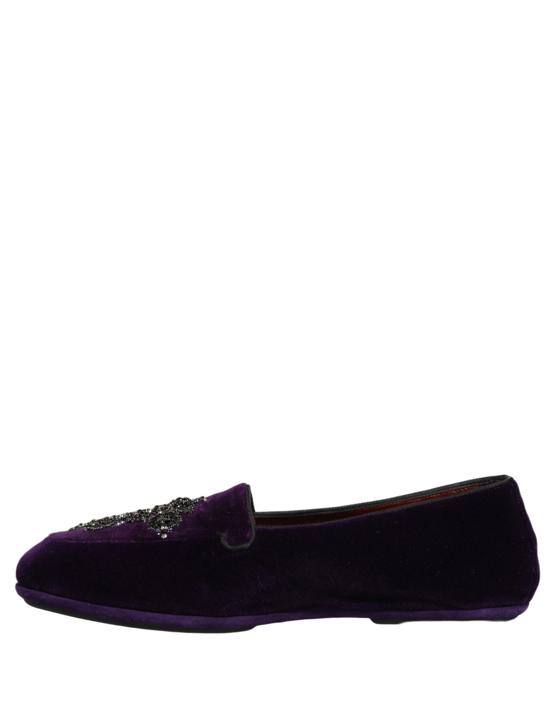 Mocassins Dolce & Gabbana en suède violet orné