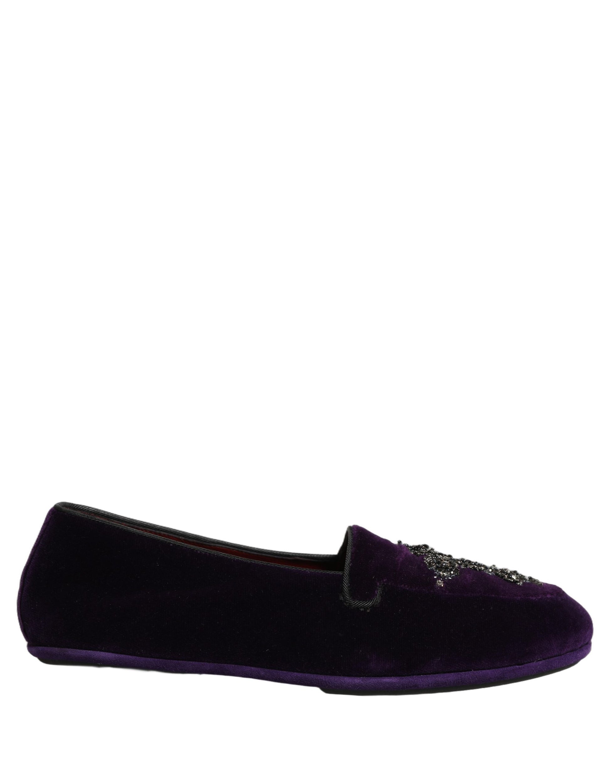 Mocassins Dolce & Gabbana en suède violet orné