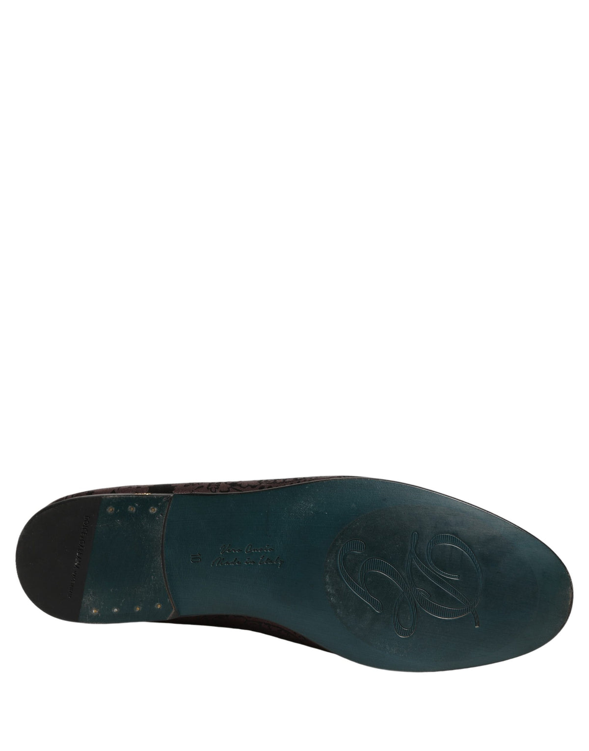 Mocassins à enfiler en cuir jacquard marron Dolce & Gabbana