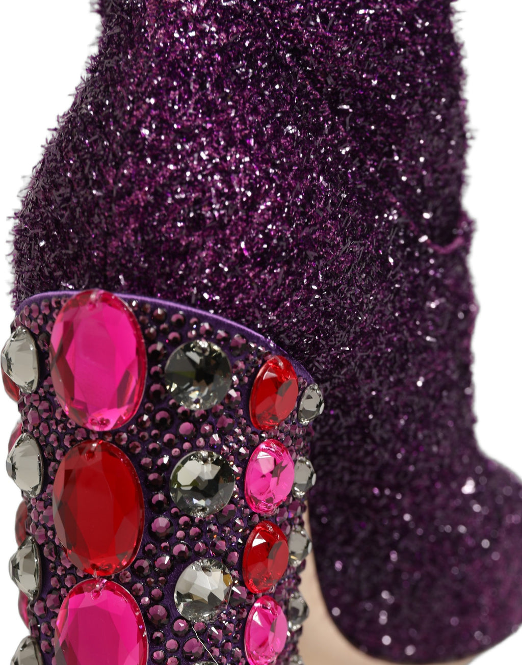 Chaussures hautes Dolce & Gabbana en lurex fantaisie cristal violet