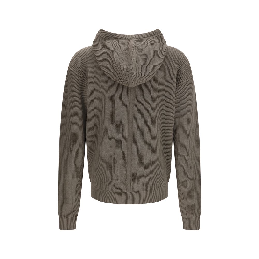 Sweat à capuche Rick Owens Aries en laine grise