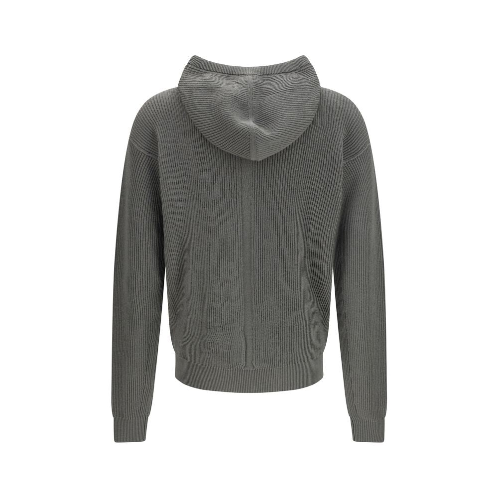 Sweat à capuche Rick Owens en laine bicolore Oves Aries