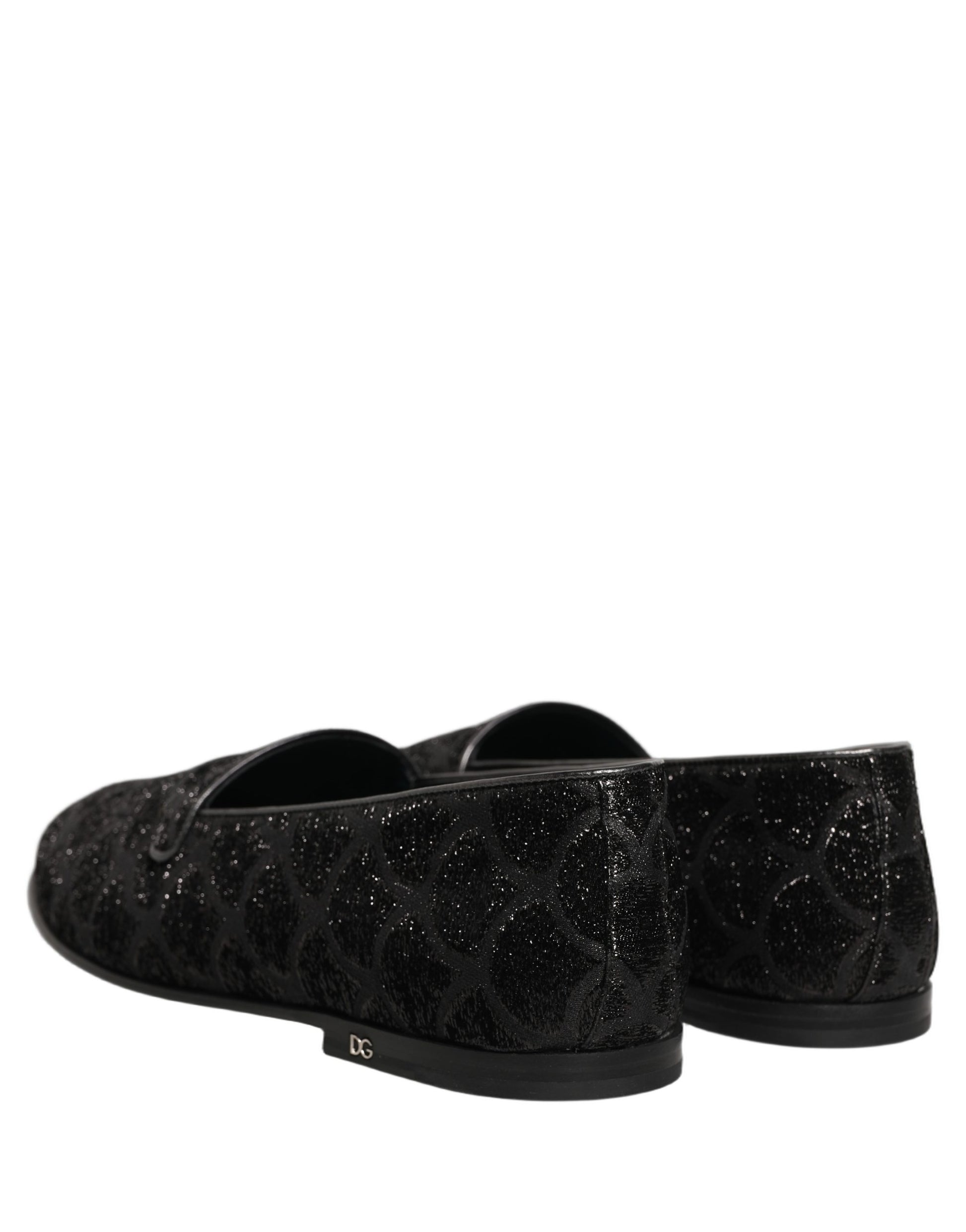 Chaussures Loafers Habillées Dolce & Gabbana Homme Brocart Pailleté Noir