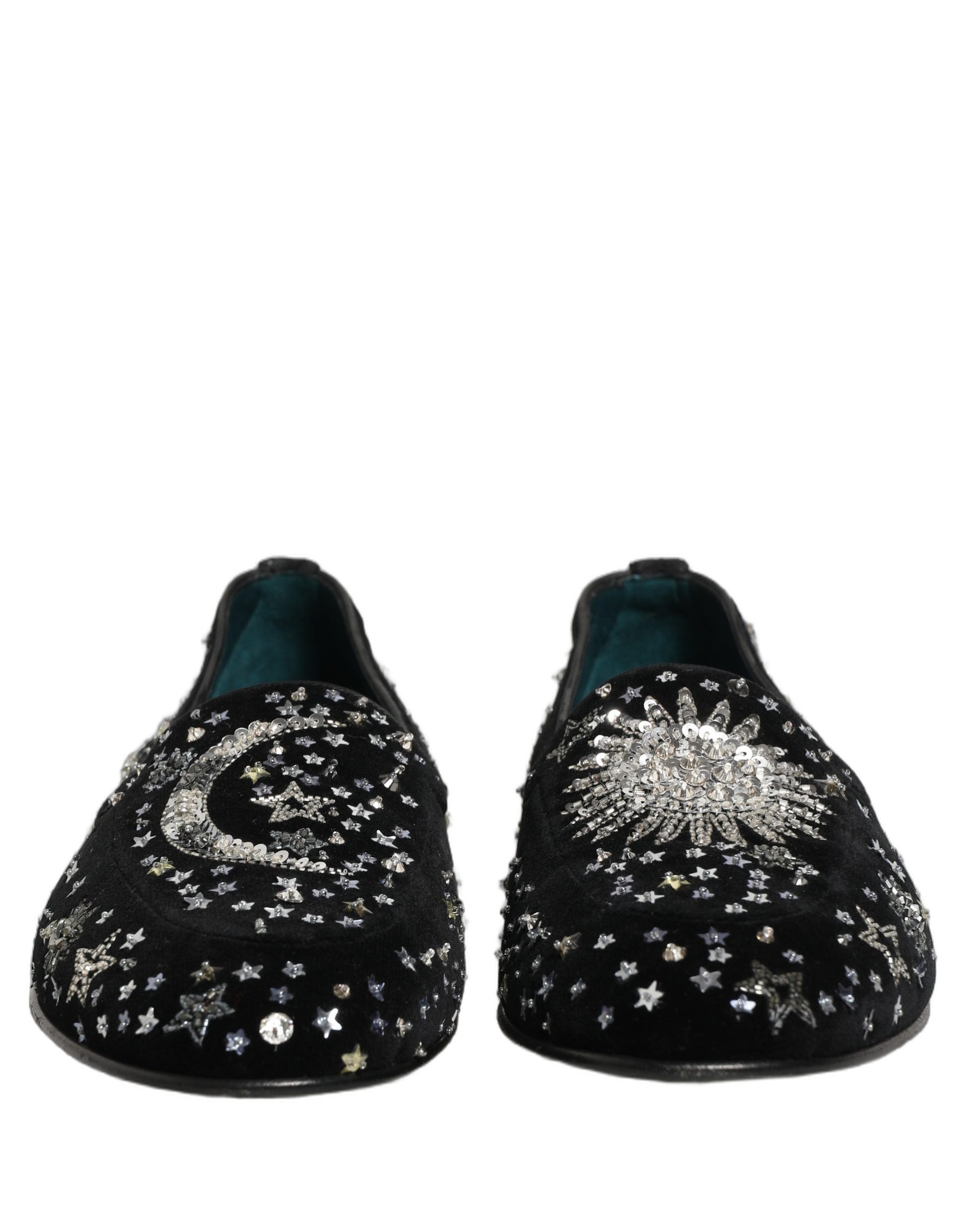 Chaussures Loafers Dolce & Gabbana ornées de cristaux noirs