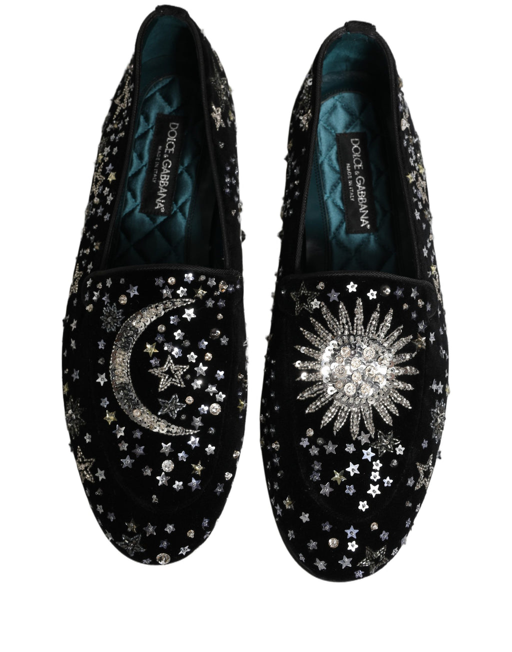 Chaussures Loafers Dolce & Gabbana ornées de cristaux noirs