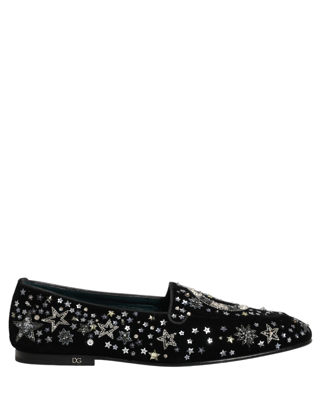 Chaussures Loafers Dolce & Gabbana ornées de cristaux noirs