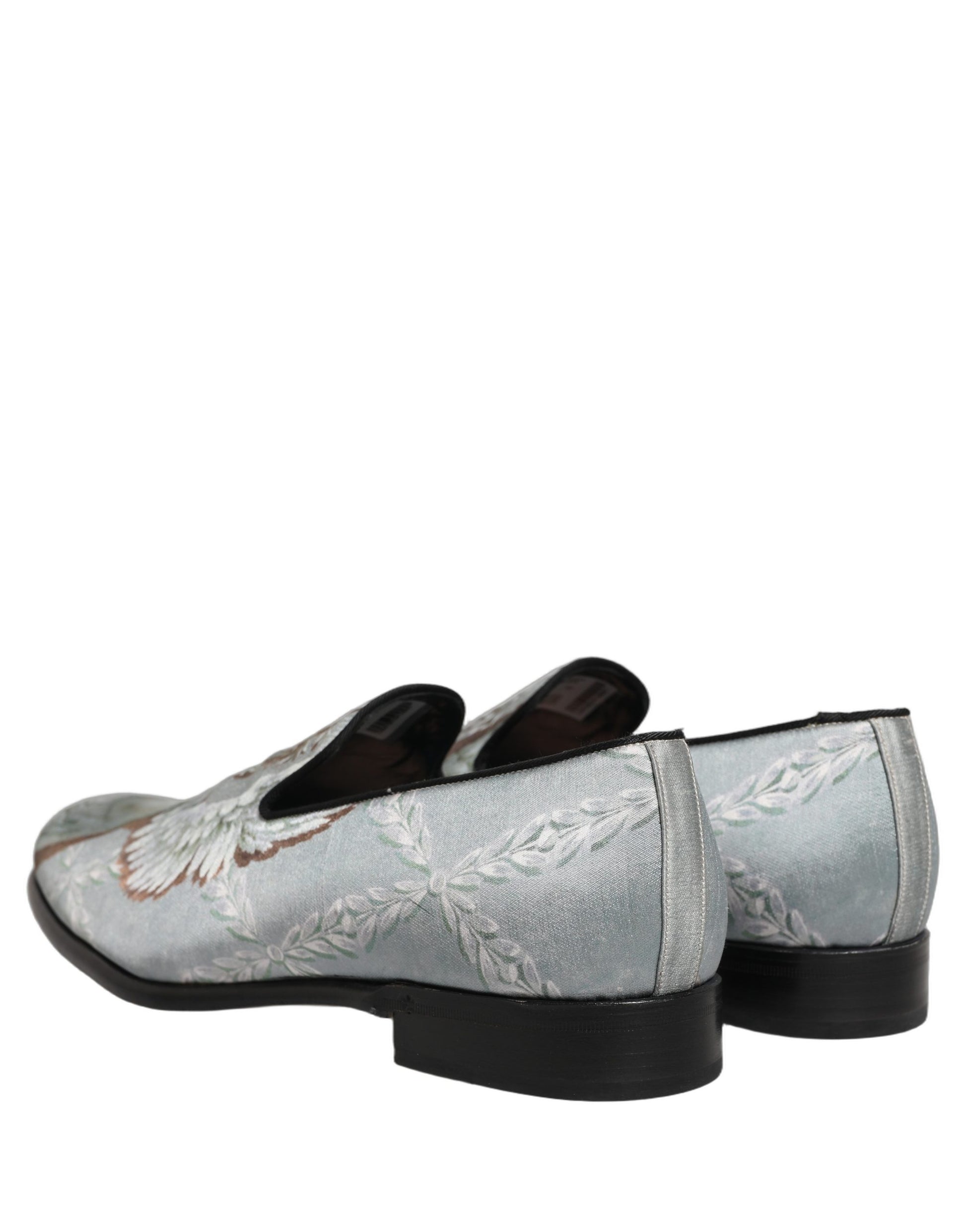 Chaussures mocassins Dolce & Gabbana en velours gris avec anges baroques pour hommes