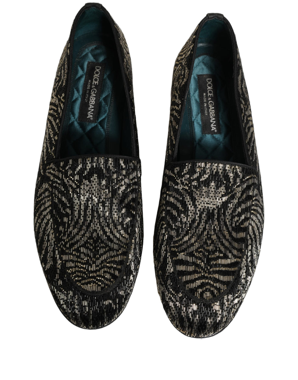 Chaussures mocassins Dolce & Gabbana ornés noir et argent