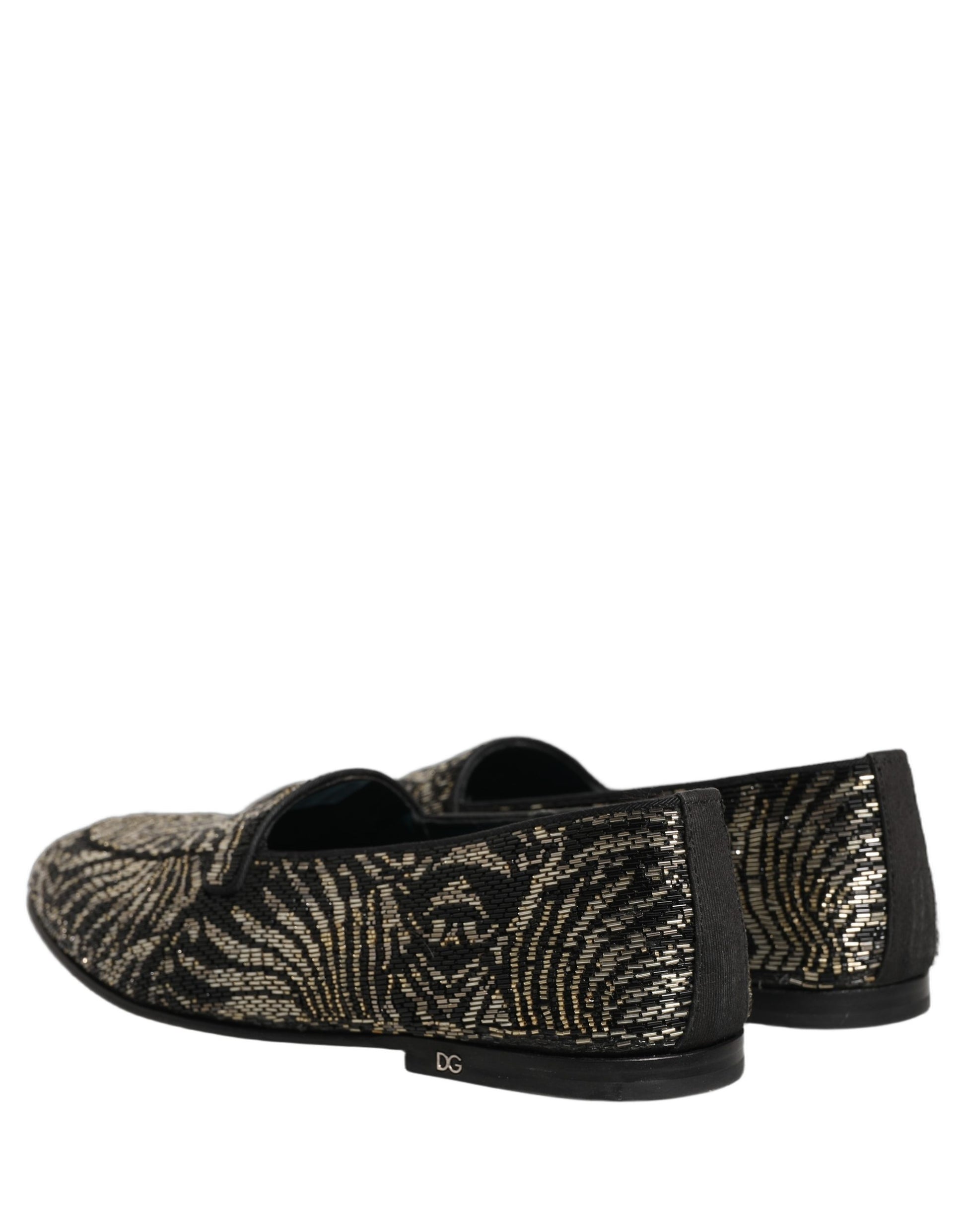 Chaussures mocassins Dolce & Gabbana ornés noir et argent