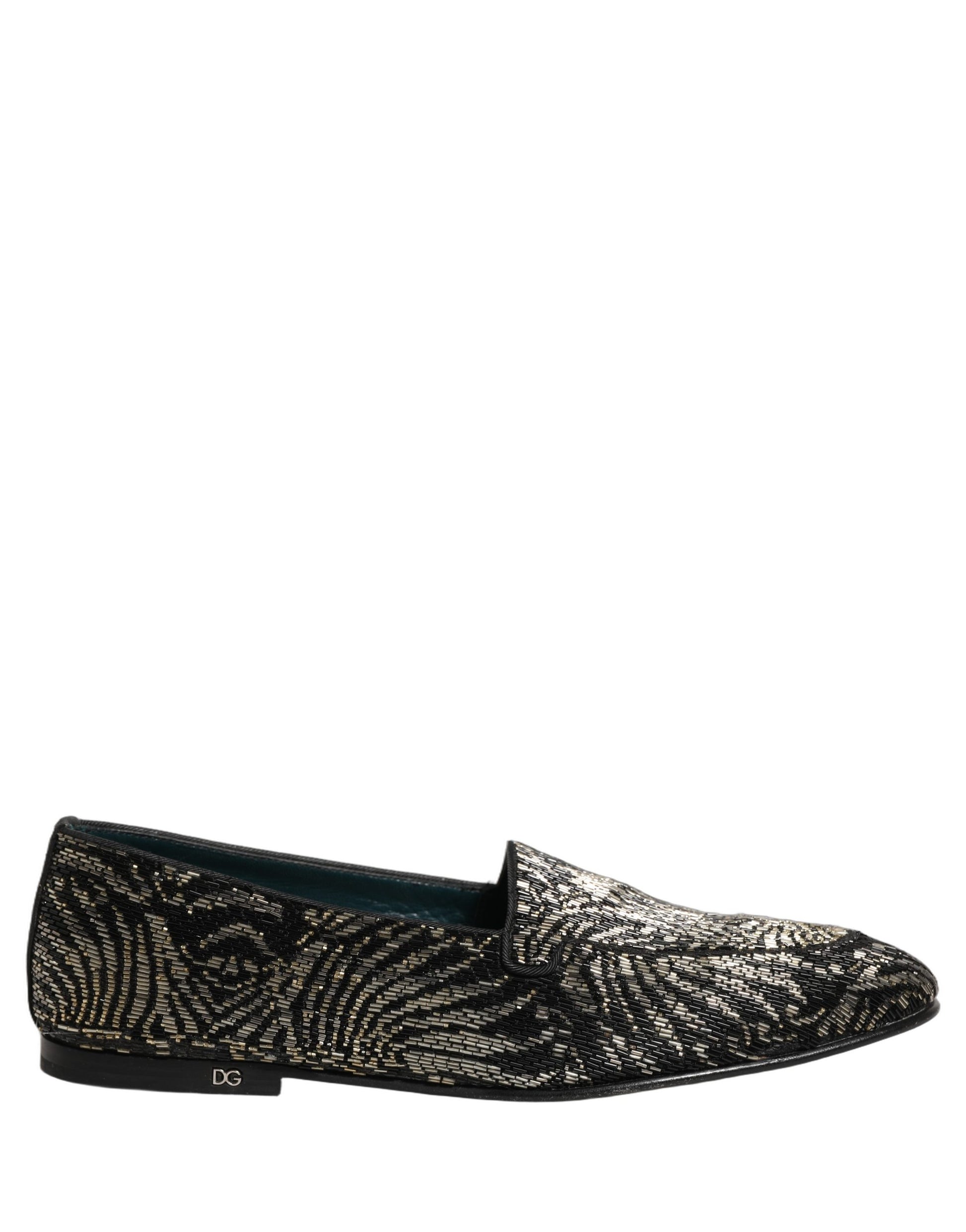Chaussures mocassins Dolce & Gabbana ornés noir et argent
