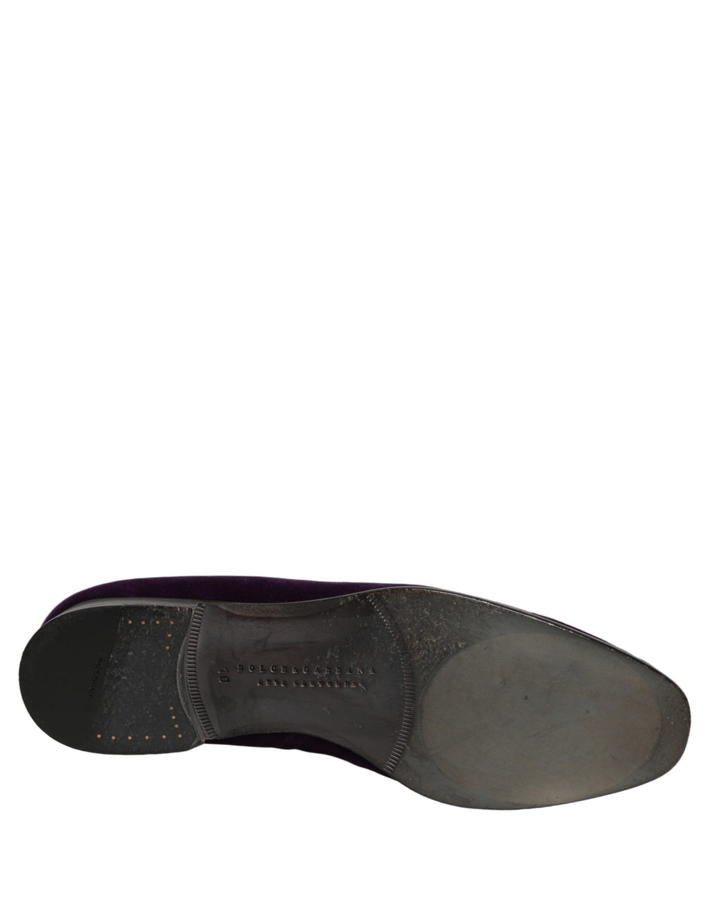 Dolce & Gabbana Violet Velvet Rhinestone Sequin Loafers Shoes