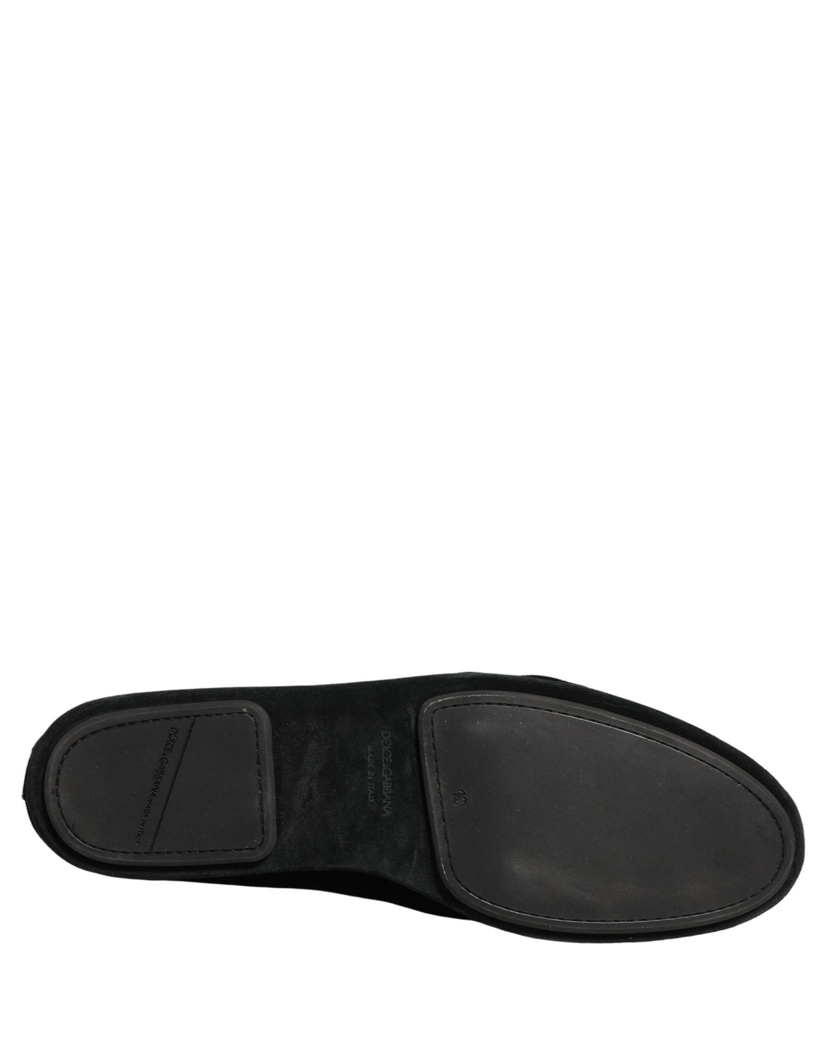 Chaussures mocassins Dolce & Gabbana en velours noir brodées d'une couronne