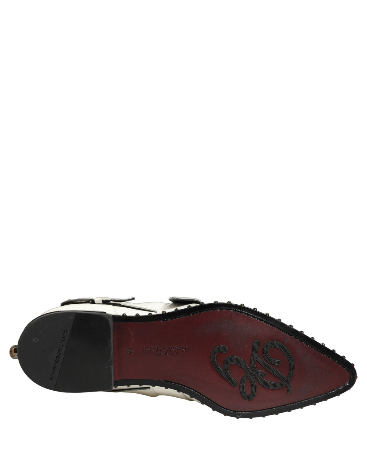 Chaussures Richelieu à Boucle avec Robe de Soirée Blanche cloutée Dolce & Gabbana