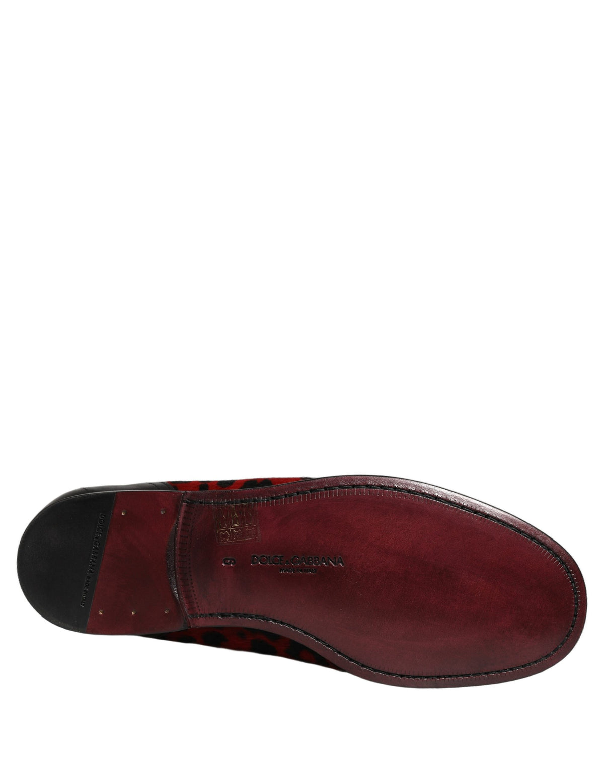 Mocassins Dolce & Gabbana en crin de poney imprimé léopard rouge