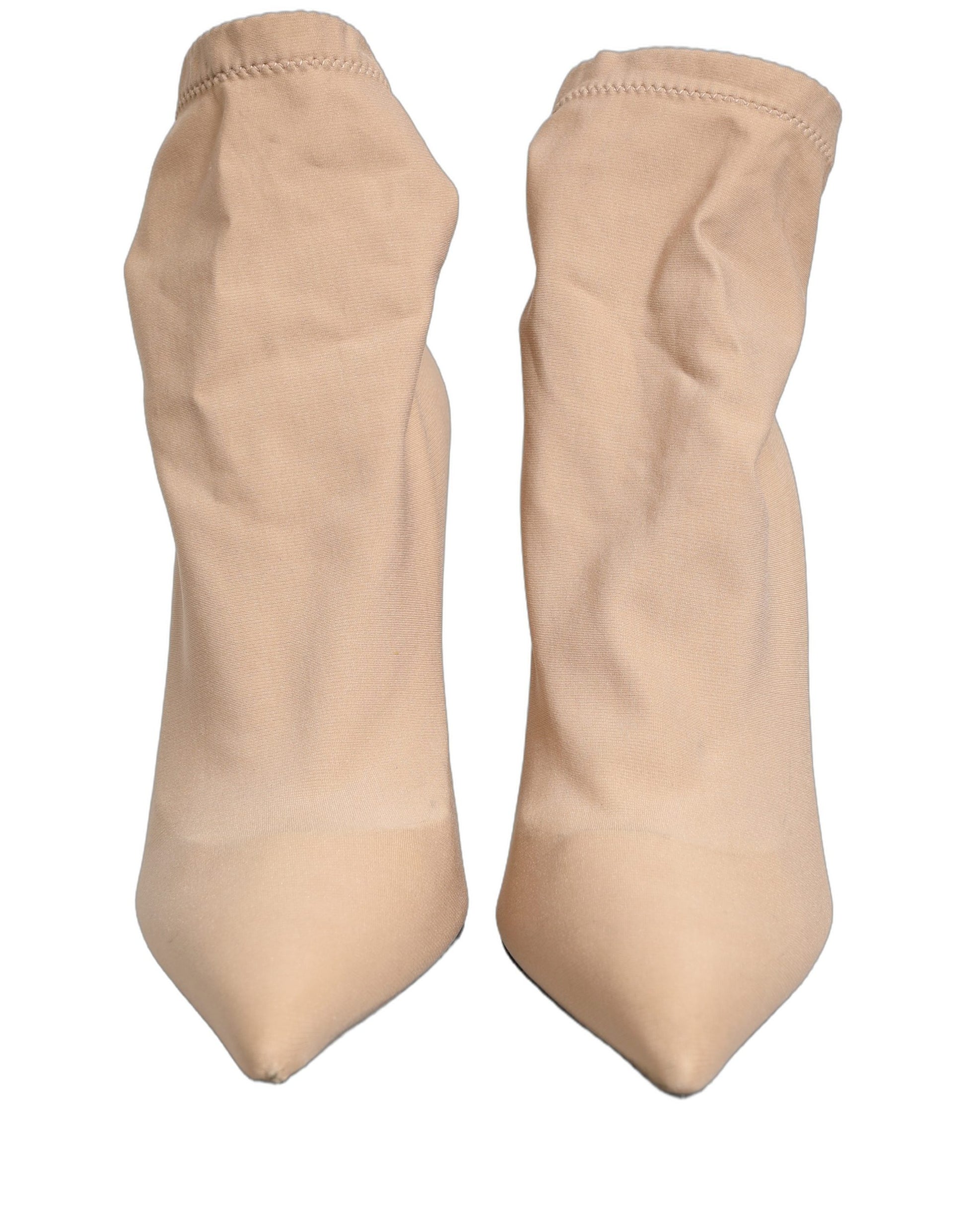 Dolce & Gabbana Bottines à talons chaussettes extensibles beiges